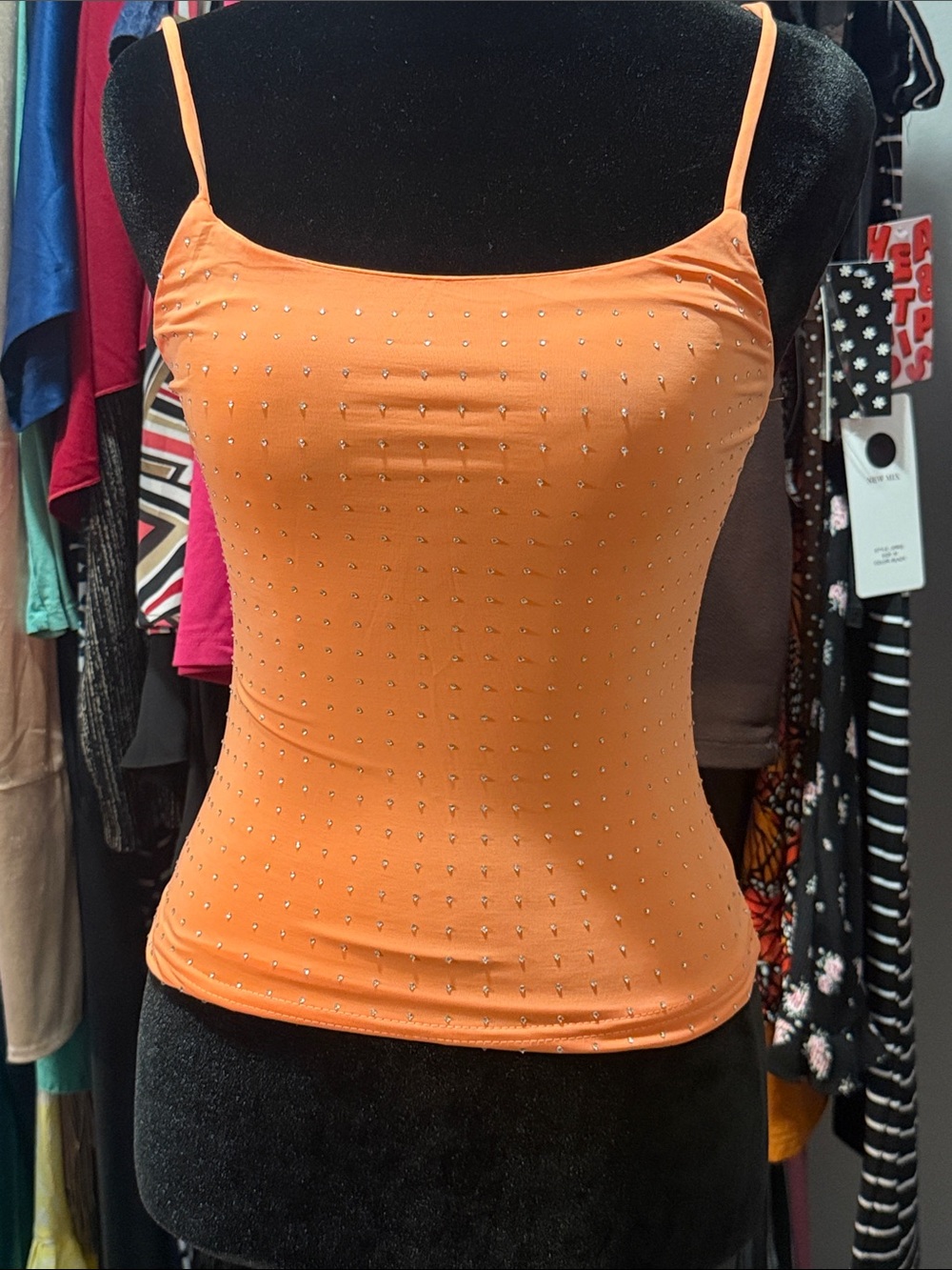 Rue21 Orange Rhinestone Spaghetti-Strap Camisole